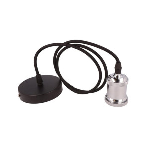 Lampa, oprawa zwieszana 1xE27 aluminium - chrom