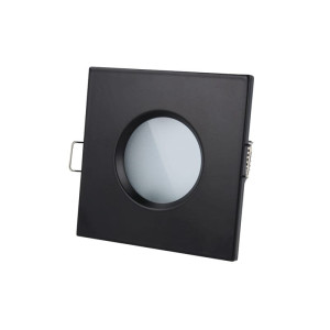 Oprawa GU10, MR16 wodoodporna, kwadratowa, stała, odlew - aluminium czarna