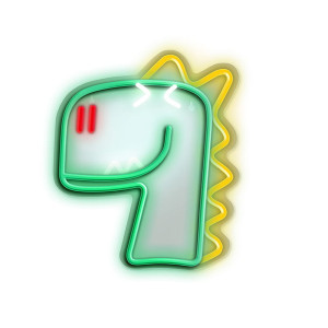 Neon dekoracyjny LED JURASSIC DINO zielony z ściemniaczem + USB