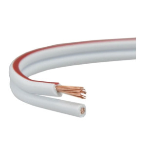 Przewód 2-żyłowy LED SMYp 2x1mm 12/24V biały miedź - 1 metr