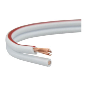 Przewód 2-żyłowy LED SMYp 2x1,5mm 12/24V biały miedź - 1 metr