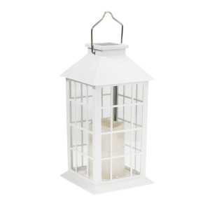 Lampa Ogrodowa LED Solarna Wisząca LATARENKA 27cm biała Polux