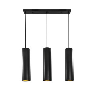 Lampa sufitowa wisząca potrójna LATI 3 GU10 - czarna, złota