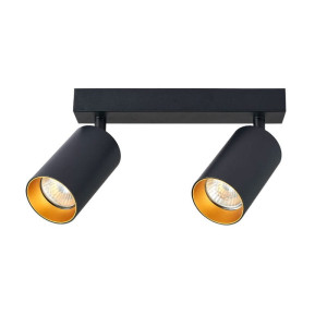 Kinkiet lampa podwójna GU10 ERIS GOLD II ruchoma czarna