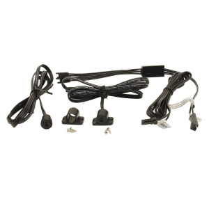 Włącznik podwójny do szaf, szuflad, półek, witryn, czarny 12V/24V - 60W/100W
