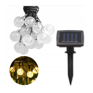 Girlanda ogrodowa solarna 20 LED 485 cm okrągła biała ciepła