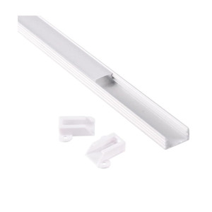 PROFIL aluminiowy nawierzchniowy biały do TAŚMY LED 2 metry - zestaw