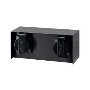 Gniazdo elewacyjne 2x230V IP44 czarne