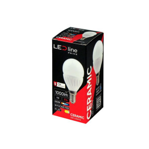 Żarówka LED E14 7W PRIME zimna 6500K 1000lm kulka G45