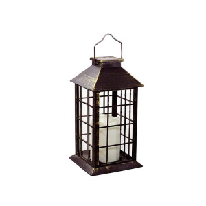 Lampa Ogrodowa LED Solarna Wisząca LATARENKA 27cm patyna Polux
