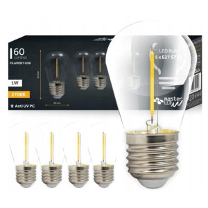 Żarówka LED E27 1W Filament Vita ST14 ciepła 2700K - 5 szt.