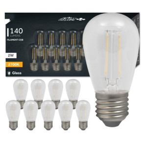 Żarówka LED E27 2W Filament Vita ST14 ciepła 2700K - 10 szt.
