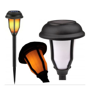 Lampa ogrodowa LED solarna wbijana 40cm płomień, pochodnia
