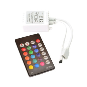 Kontroler LED RGB IR + pilot czarny 24 przyciski 12V 6A 72W