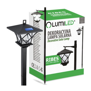 Lampa ogrodowa solarna wbijana 3000K RIBES 150cm