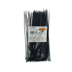 Opaska zaciskowa kablowa 2,5 x 160 nylon 66 czarna - 100 szt.