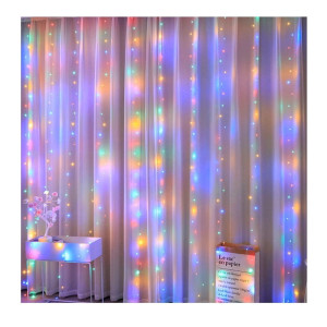 Kurtyna LED USB 5V 300LED 3x3m + pilot RGB