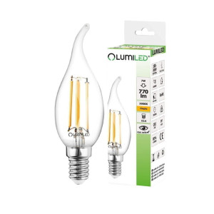 Żarówka LED E14 F35 7W płomyk Filament biała ciepła