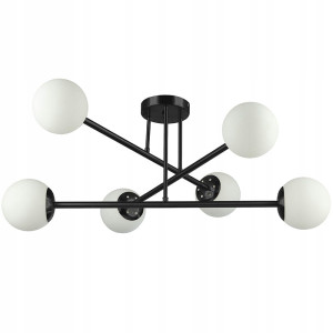 Lampa sufitowa, żyrandol wisząca 6xE27 77cm BALI czarna