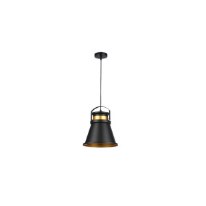 Lampa sufitowa retro wisząca 1xE27 Tao czarna + miedź + złoto