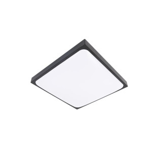 Plafon 2xE27 230V IP44 LUVO z czujnikiem ruchu kwadrat czarny