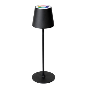 Lampka biurkowa stołowa restauracyjna czarna 1,5W RGB + biały ładowalna