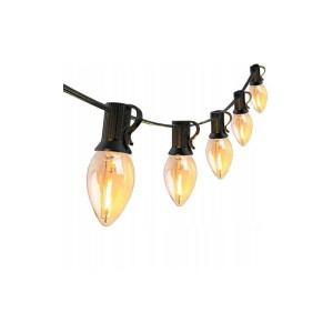 Lampa,, girlanda 25xE12 230V komplet z żarówkami, długość 7,5m czarna