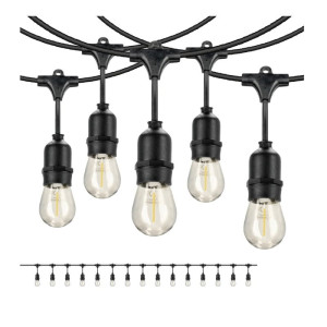 Lampa, oprawa zwieszana, girlanda 15x1W E27 230V długość 15m BAJA