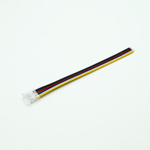 Złączka jednostronna 12 mm 6 pin RGB+CCT COB click z przewodem 150 mm
