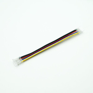 Złączka podwójna 12 mm 6 pin RGB+CCT COB click z przewodem 150 mm