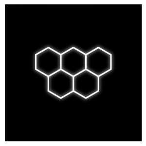 Zestaw czarny 5 lamp LED HEXAGON 192W 6500K 230V AC