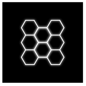 Zestaw czarny 8 lamp LED HEXAGON 245W 6500K 230V AC