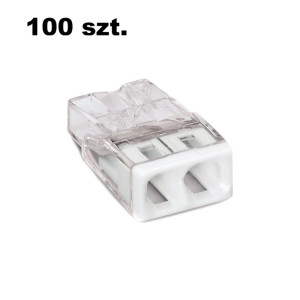 Opakowanie szybkozłączek WAGO Compact 2 x 0,5-2,5 mm2 transparentna - 100 szt.