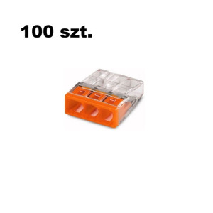 Opakowanie szybkozłączek WAGO Compact 3 x 0,5-2,5 mm2 transparentna 2273-203-100x - 100 szt.