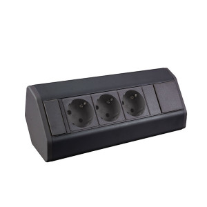 Przedłużacz narożny 1,8 m 3 gniazda schuko Corner BOX czarny