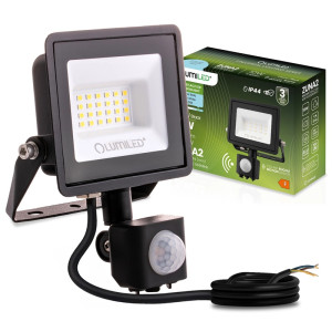 Naświetlacz LED 20W z czujnikiem IP44 6500K biała zimna ZUNA2