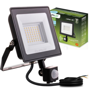 Naświetlacz LED 50W z czujnikiem IP44 6500K biała zimna ZUNA2
