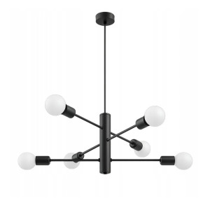 Lampa sufitowa, żyrandol wisząca 6xE27 Sphere Black czarna