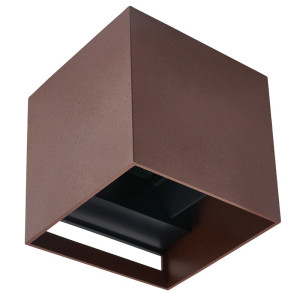 Kinkiet zewnętrzny LED 2x3W 3000K IP65 corten CUBE Led line LITE