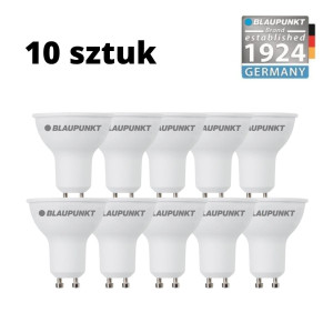 Zestaw 10 sztuk - blaupunkt żarówki led gu10 5w barwa ciepła