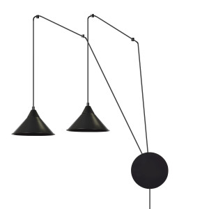 Abramo 2 black 160/2 lampa sufitowa wisząca regulowana najnowszy design czarna loft