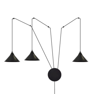 Abramo 3 black 160/3 lampa sufitowa wisząca regulowana najnowszy design czarna loft