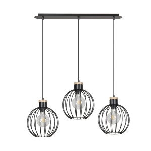 Barbado 3 black 754/3 lampa wisząca loft skandynawska drewno