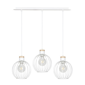 Barbado 3 white 755/3 lampa wisząca loft skandynawska drewno