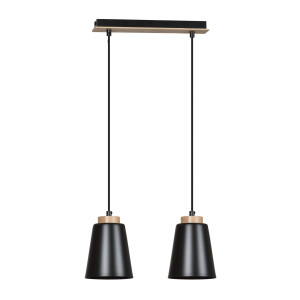 Bolero 2 black 442/2 wisząca lampa styl skandynawski drewno czarna