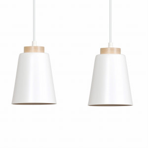 Bolero 2 white 443/2 wisząca lampa styl skandynawski drewno biała