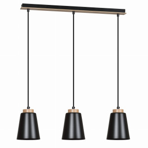 Bolero 3 black 442/3 wisząca lampa styl skandynawski drewno czarna