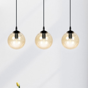 Cosmo 3 bl miodowa 713/3 lampa wisząca klosze kule regulowana wysokość nowoczesna