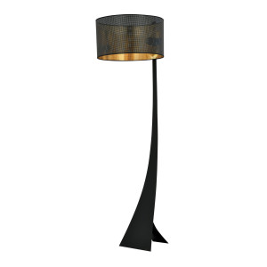Estrella lp1 black/gold 1156/lp1 lampa podłogowa oryginalny design duży abażur