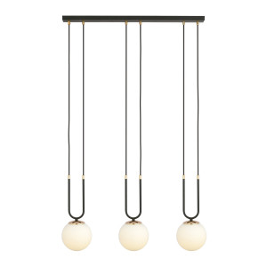 Glam 3 black/opal 1112/3 lampa wisząca szklane klosze glamour